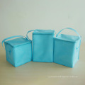 Gots Oekotex 100 Hot Selling Blue Cmyk Printing Long Nylon/Polyester Handle Ultrasonic Cooler Bag with Lamination